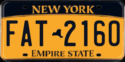 NY license plate FAT2160