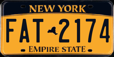 NY license plate FAT2174