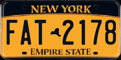 NY license plate FAT2178