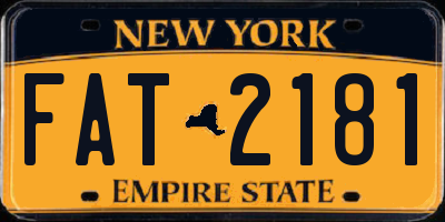 NY license plate FAT2181