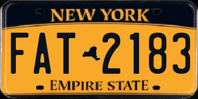 NY license plate FAT2183