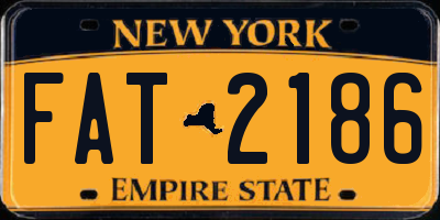 NY license plate FAT2186