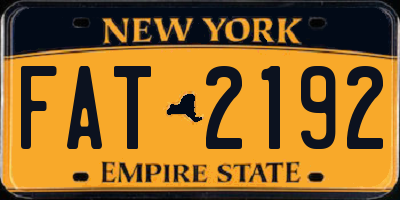 NY license plate FAT2192