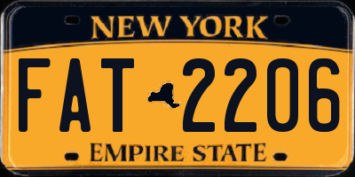 NY license plate FAT2206