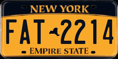 NY license plate FAT2214