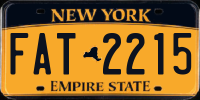 NY license plate FAT2215