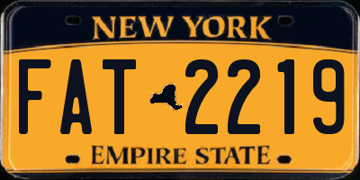 NY license plate FAT2219
