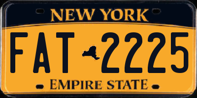 NY license plate FAT2225