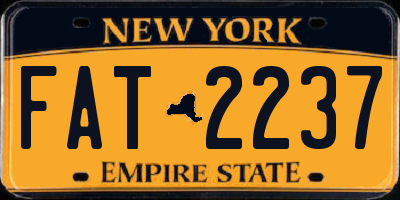 NY license plate FAT2237