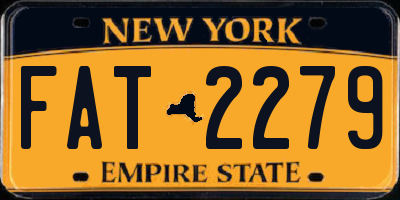 NY license plate FAT2279