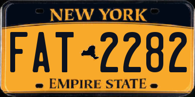 NY license plate FAT2282