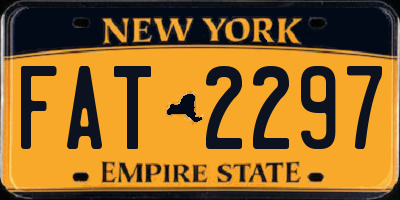 NY license plate FAT2297