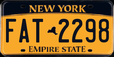 NY license plate FAT2298