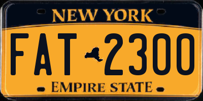 NY license plate FAT2300