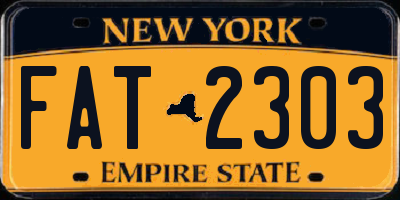 NY license plate FAT2303