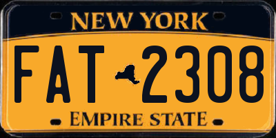 NY license plate FAT2308