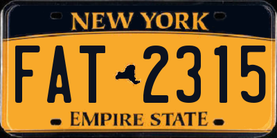 NY license plate FAT2315