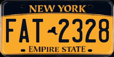 NY license plate FAT2328