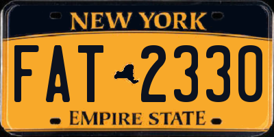 NY license plate FAT2330