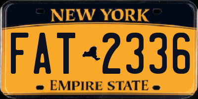 NY license plate FAT2336
