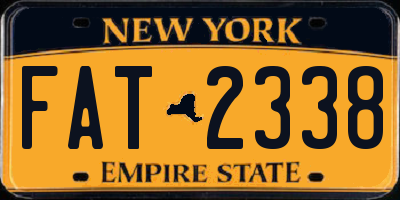NY license plate FAT2338