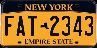 NY license plate FAT2343