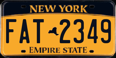 NY license plate FAT2349