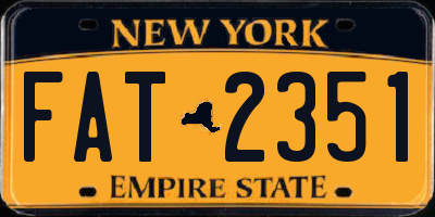 NY license plate FAT2351