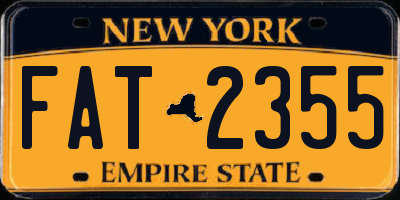 NY license plate FAT2355