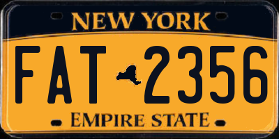 NY license plate FAT2356