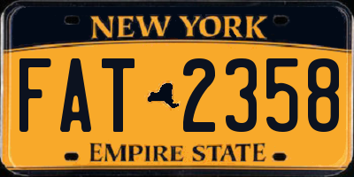 NY license plate FAT2358