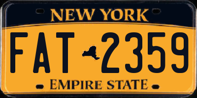 NY license plate FAT2359