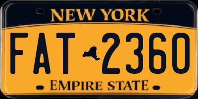 NY license plate FAT2360