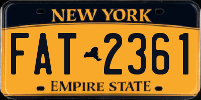 NY license plate FAT2361