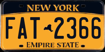 NY license plate FAT2366