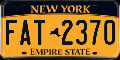 NY license plate FAT2370