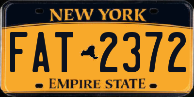 NY license plate FAT2372