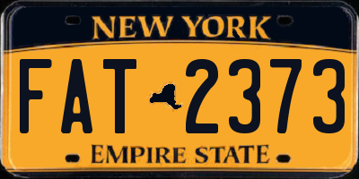 NY license plate FAT2373