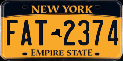 NY license plate FAT2374