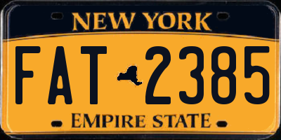 NY license plate FAT2385