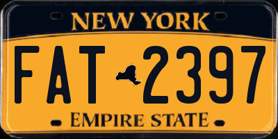NY license plate FAT2397