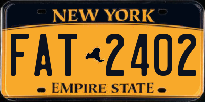 NY license plate FAT2402