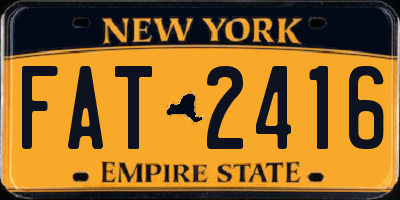 NY license plate FAT2416