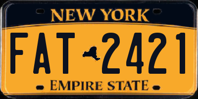 NY license plate FAT2421