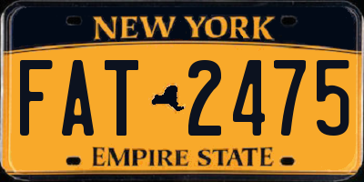 NY license plate FAT2475
