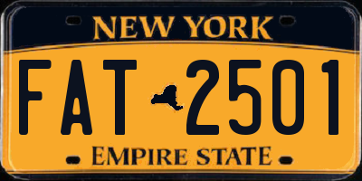 NY license plate FAT2501