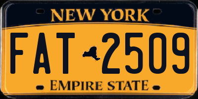 NY license plate FAT2509
