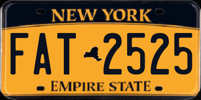 NY license plate FAT2525