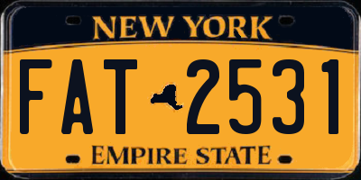 NY license plate FAT2531
