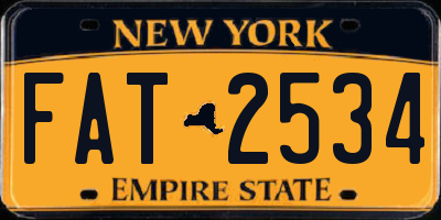 NY license plate FAT2534
